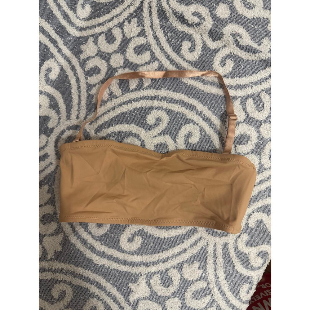 SKIMS Size XXS Recycled Swim Bandeau Bikini Top Color Ochre NWT